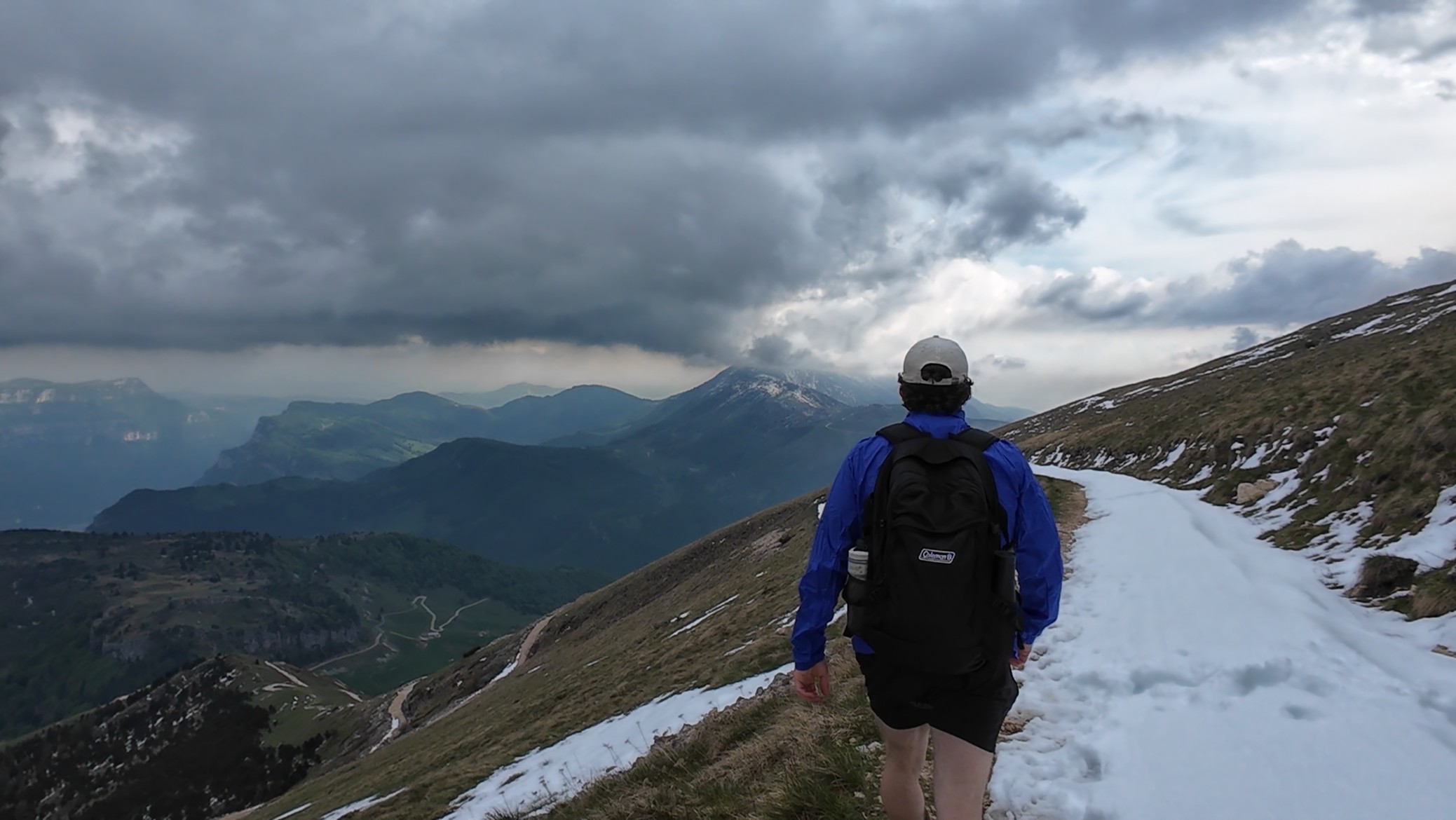 Hiker on a mountain trail