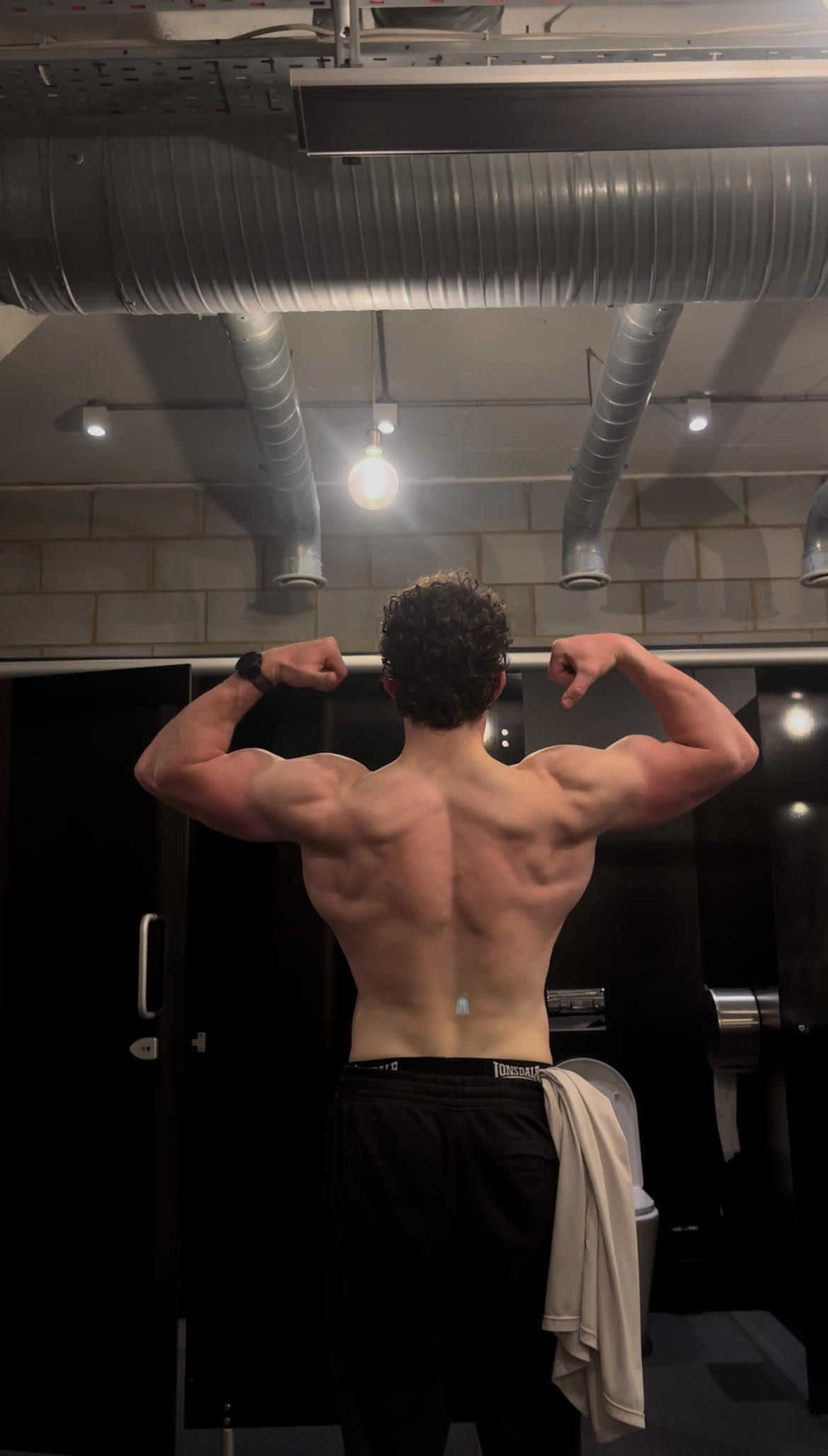 Keelan training in the gym
